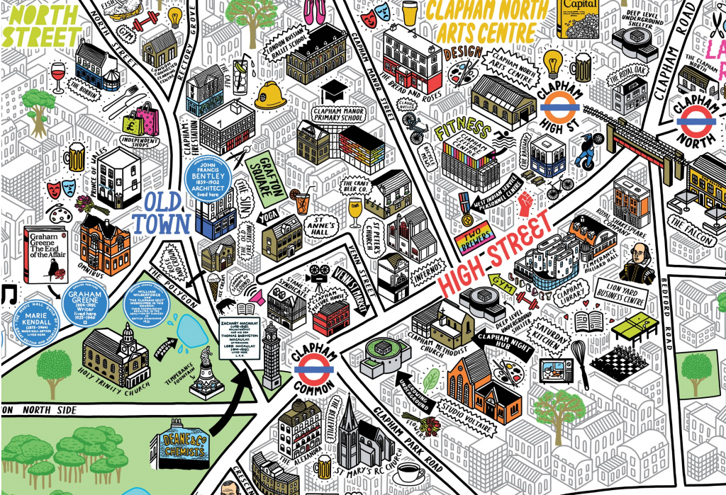 Clapham Cultural Map by Jenni Sparks - This is Clapham